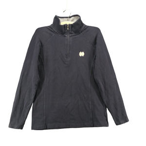 Lady Irish Womens Notre Dame 1/4 Zip Sweatshirt Blue Small Long Sleeve Mock Neck